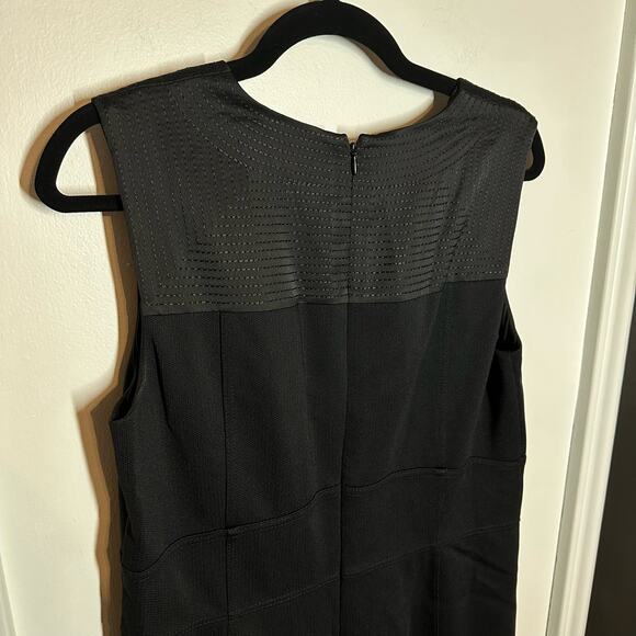 NEW White House Black Market Women's Black Satin Trim Sheath Dress Size 12 - Picture 6 of 8